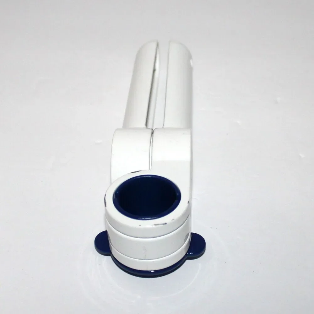 Tupperware Garlic Press with blue cleaning tool metal enamel white retro